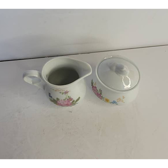 Vintage Sadler Rose Sugar and Creamer - Picture 2 of 5